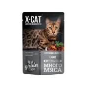 X-Cat корм для кошек Много мяса с кроликом и яблоком в соусе, 85 г