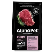 AlphaPet корм для щенков и беременных собак средних пород Говядина/рис