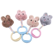 Wogy Игрушка д/собак Зайчик с пищалкой с кольцом d=8см микс 24х10.5х4см