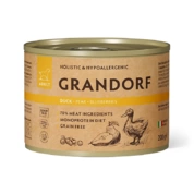 Grandorf Монопротеиновый влажный корм для собак Утка с грушей и черникой , 200г