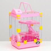 ZooMoDa клетка для грызунов высокая пластик.крыша укомп. с ручками 31*24*46 см