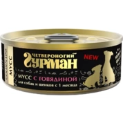 Четвероногий Гурман Golden Line консервы для щенков мусс Говядина