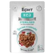 Brit Кеа консервы для стерилизованных кошек Кролик/Клюква соус, 85г