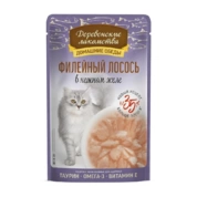 Деревенские лакомства корм для кошек Лосось желе, 70 г