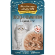 Деревенские лакомства корм для кошек Лосось с Осьминогом желе, 70 г