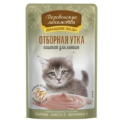 Деревенские лакомства корм для котят Утка паштет, 70 г