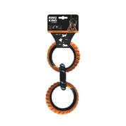 Mpets Игрушка для собак кольцо RING KING тройное, цвет черный/оранжевый