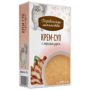 Деревенские лакомства корм для кошек крем-суп Морской Угорь, 4*35 г