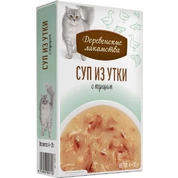 Деревенские лакомства корм для кошек суп Утка/Тунец, 4*35 г