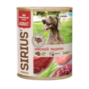 Sirius консервированный корм для собак Мясной рацион