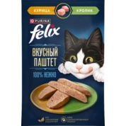 Felix Вкусный паштет корм для кошек Курица/Кролик, 75 г