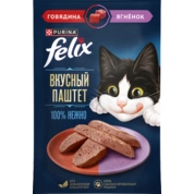 Felix Вкусный паштет корм для кошек Говядина/Ягненок, 75 г