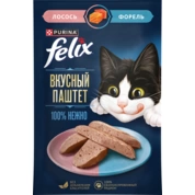 Felix Вкусный паштет корм для кошек Лосось/Форель, 75 г