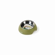 MPets Миска для собак и кошек ECO Bamboo оливковая, 350 мл, бамбук, металл