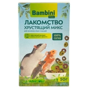 Bambini Pets Лакомство Bambini Pets Хрустящий микс для крыс и хомячков, 50 г