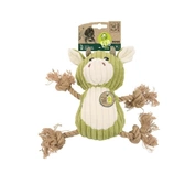 Mpets Игрушка мягкая для собак Коровка Рози с канатом, 28 см