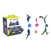 MPets Игрушка для кошек мяч с бубенчиком и перьями 5см (60)