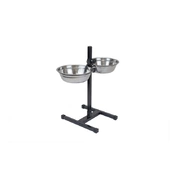 Моськи-Авоськи Миска металлическая регулируемая высота 50 см, нержавеющая сталь, 2х1,5 л, диаметр 22 см