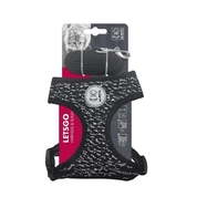 MPets Шлейка для кошек с поводком, 20-30 см, 30-42 см, 1 см*90 см - 170 см, черный