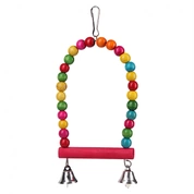 PetStandArt Игрушка д/птиц Качели из бусин, дерево, 12x2x17см