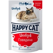 Happy Cat пауч д/стерилизованных кошек Говядина кусочки в соусе, 85г