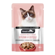 Ночной охотник корм для кошек Кролик/Сердце в желе, 100 г