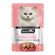 Ночной охотник корм для кошек Кролик/Сердце в соусе, 100 г