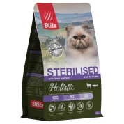 Blitz Holistic корм для стерилизованных кошек низкозерновой Ягненок/Индейка/Рыба