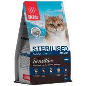 Blitz Holistic корм для стерилизованных кошек низкозерновой Лосось