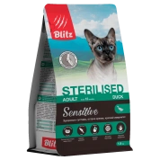 Blitz Holistic корм для стерилизованных кошек Утка