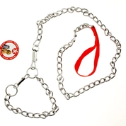 Jack&King Комплект поводок+ошейник цепь 3,0*120см, для собак