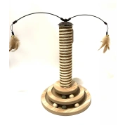 Wogy игрушка-когтеточка для кошек Столб h50 см с двуярусным треком 28*28 см и дразнилками