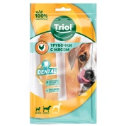Triol DENTAL Трубочки жевательные с мясом курицы, 12,5см (уп.2шт.)