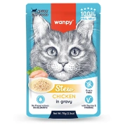 Wanpy Cat Дополнительный консервированный корм пауч для кошек курица в собственному соку, 70 г