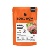 BOWL WOW кусочки в соусе для стерилизованных кошек, Курица с овощами 85 г