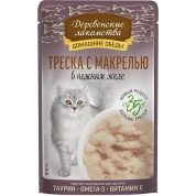 Деревенские лакомства корм для кошек Треска с Макрелью желе, 70 г