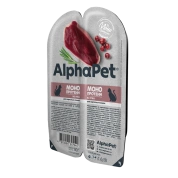 AlphaPet Monoprotein корм для кошек Утка мясные кусочки в соусе, 80г