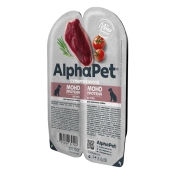 AlphaPet Monoprotein корм для собак Утка мясные кусочки в соусе, 100г