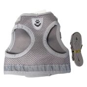 Jack&King Комплект поводок+шлейка-жилет для собак M обх. груди 35-40см, 3-4,5кг, светотр, микс