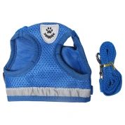 Jack&King Комплект поводок+шлейка-жилет для собак р-р S обх. груди 30-34см, 1,5-3кг, светотр, микс