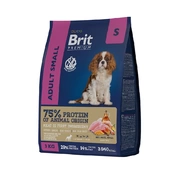 Brit Premium by Nature Adult S для собак мелких пород с курицей.