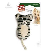 GiGwi игрушка для собак Кот с 2-мя пищалками/ткань