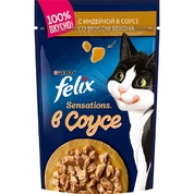 Felix sensations корм для кошек Индейка/бекон соус, 75 г