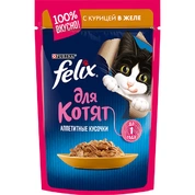 Felix Аппетитные кусочки корм для котят Курица в желе, 75 г