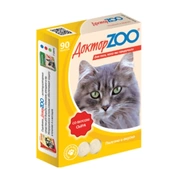 Доктор Zoo витамины для кошек Сыр/биотин, 90 таб