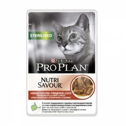 Pro Plan Sterilised корм для кошек Говядина соус