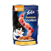 Felix sensations корм для кошек Индейка/ягоды желе, 75 г