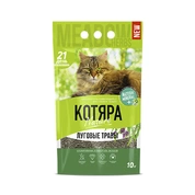 Котяра наполнитель минеральный комкующийся Луговые травы, 10 л (4,2 кг)