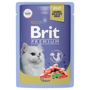 Brit Premium корм для кошек Филе форели желе, 85 г