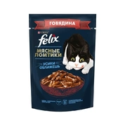 Felix Мясные ломтики корм для кошек Говядина соус, 75 г